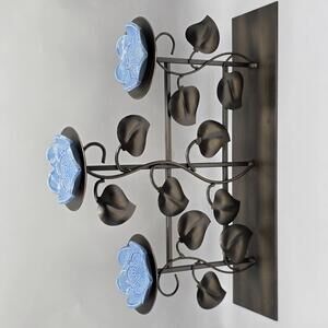 Decorative Floral Bronze 3-Tier Candle Holder